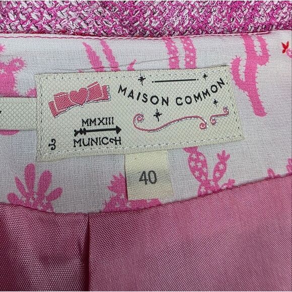 NEW MAISON COMMON Pink Tweed Skirt Suit - Size 40 - Picture 15 of 16